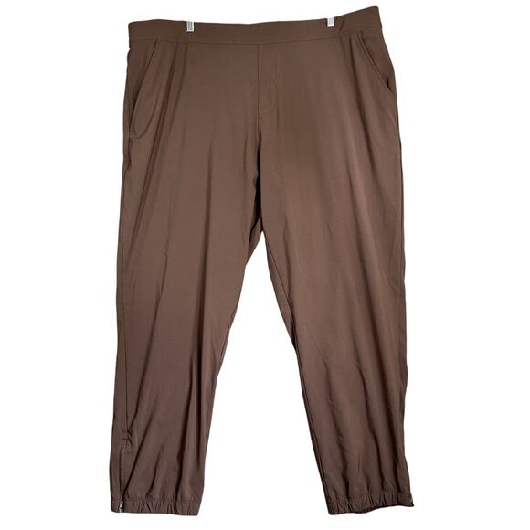 Member's Mark Travel Jogger Womens 3XL Brown Pull On Elastic Waist Pockets Hike - Picture 1 of 11